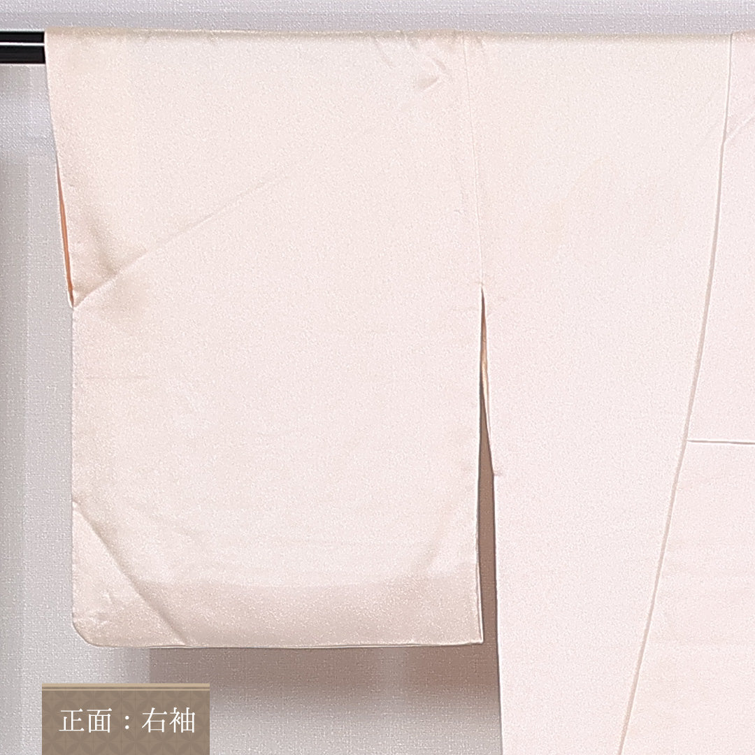 訪問着 袷 身丈163cm 裄丈64cm 正絹 Aランク セミフォーマル 広衿 Lサイズ 金彩 花籠 クリーム系 RP 1217-10388