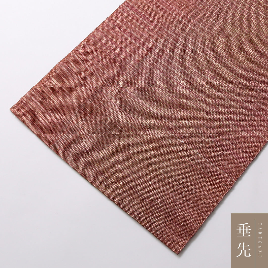 袋帯 帯丈468cm 全通 未仕立て カジュアル Sランク 正絹 紬地 創作柄 金糸 モダン 淡い ピンク系 1223-01699