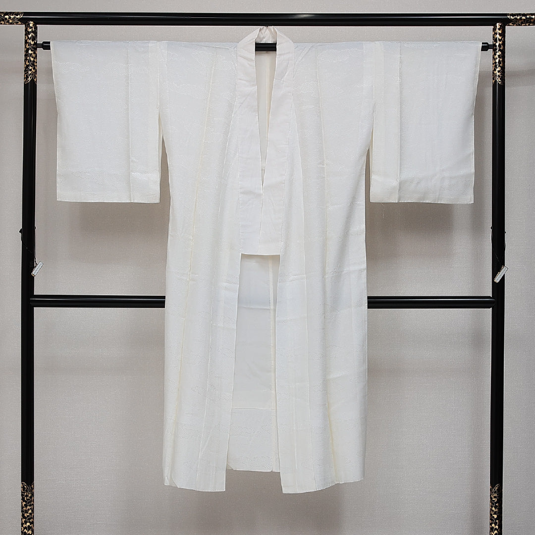 長襦袢 無双袖 身丈130cm 裄丈64cm 正絹 Sランク Lサイズ 吉祥文様 白系 RP 1239-14484