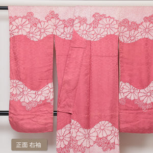 正絹袷総絞りピンク着物