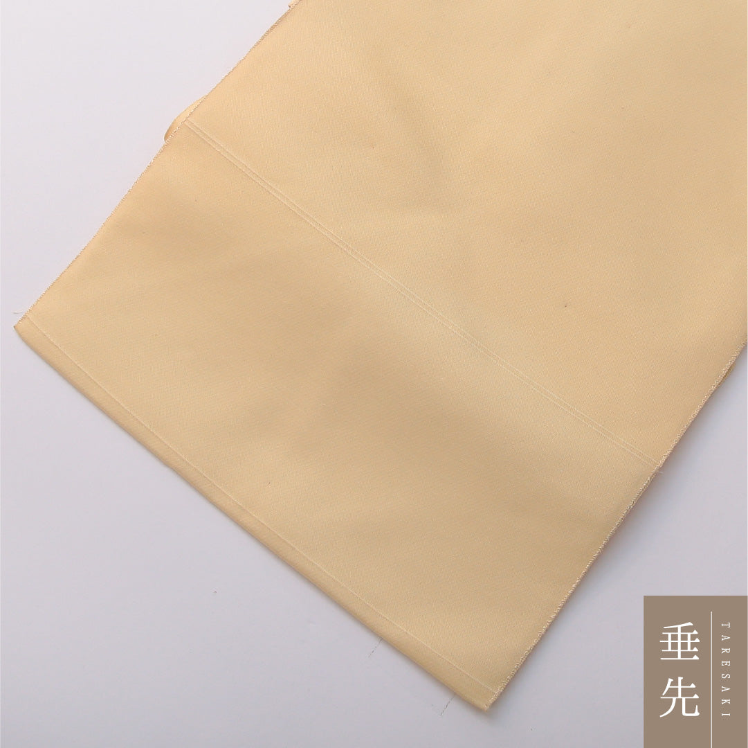 八寸名古屋帯 Cランク 帯丈339cm 正絹 ポイント柄 名古屋仕立て 織り インフォーマル 琳派 椿 深いクリーム系 RP 1245-03329