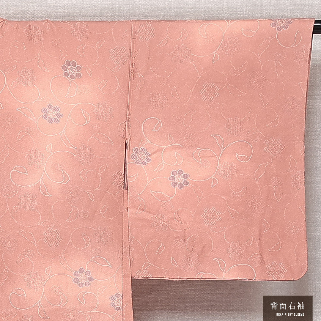 羽織 袷 身丈82cm 裄丈65cm 正絹 Sランク カジュアル Mサイズ ぼかし染 紐あり 唐華 ピンク系 RP 1232-13796