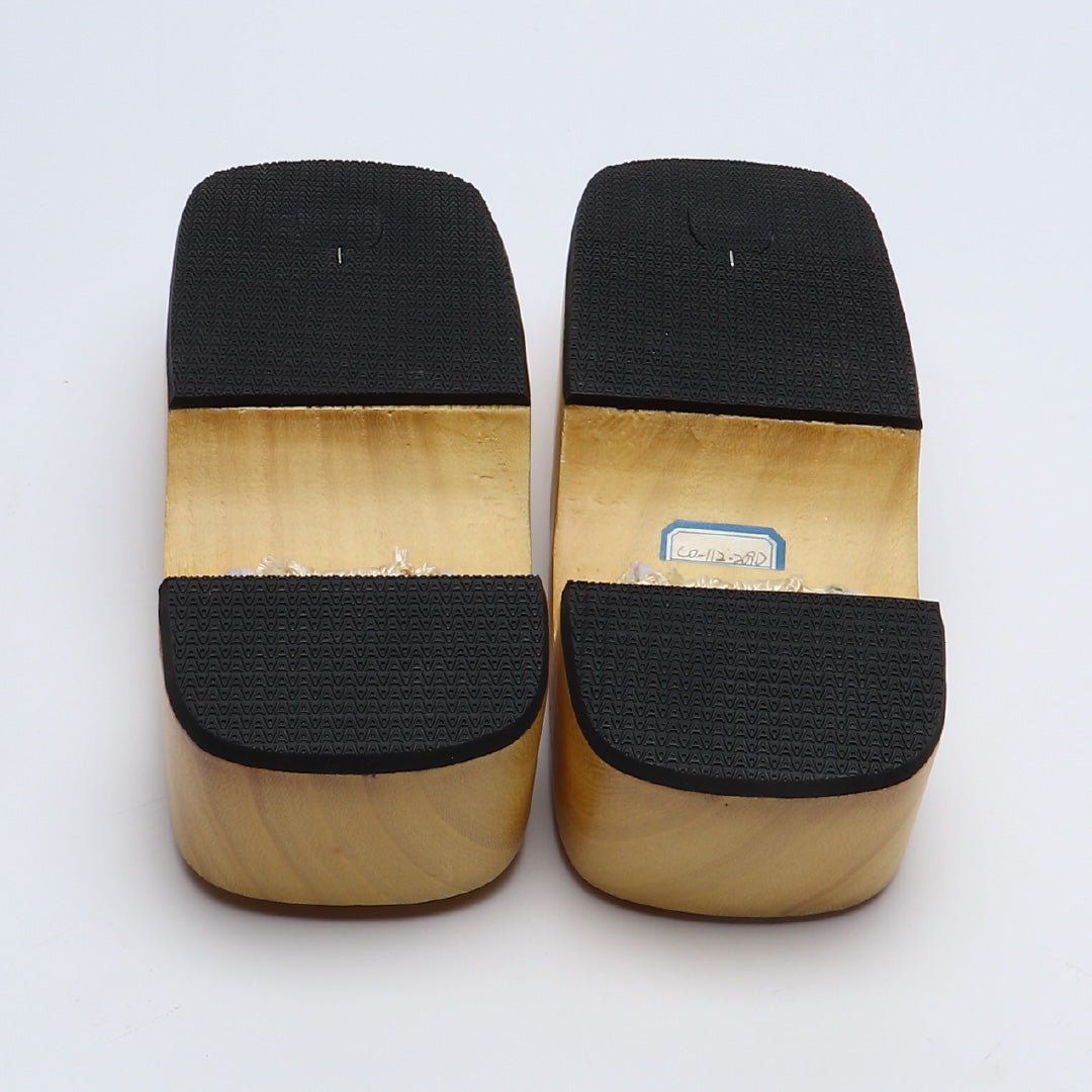 未使用品 夏物 下駄 カジュアル 木製 Sランク 和装小物 茶系 1244-00695