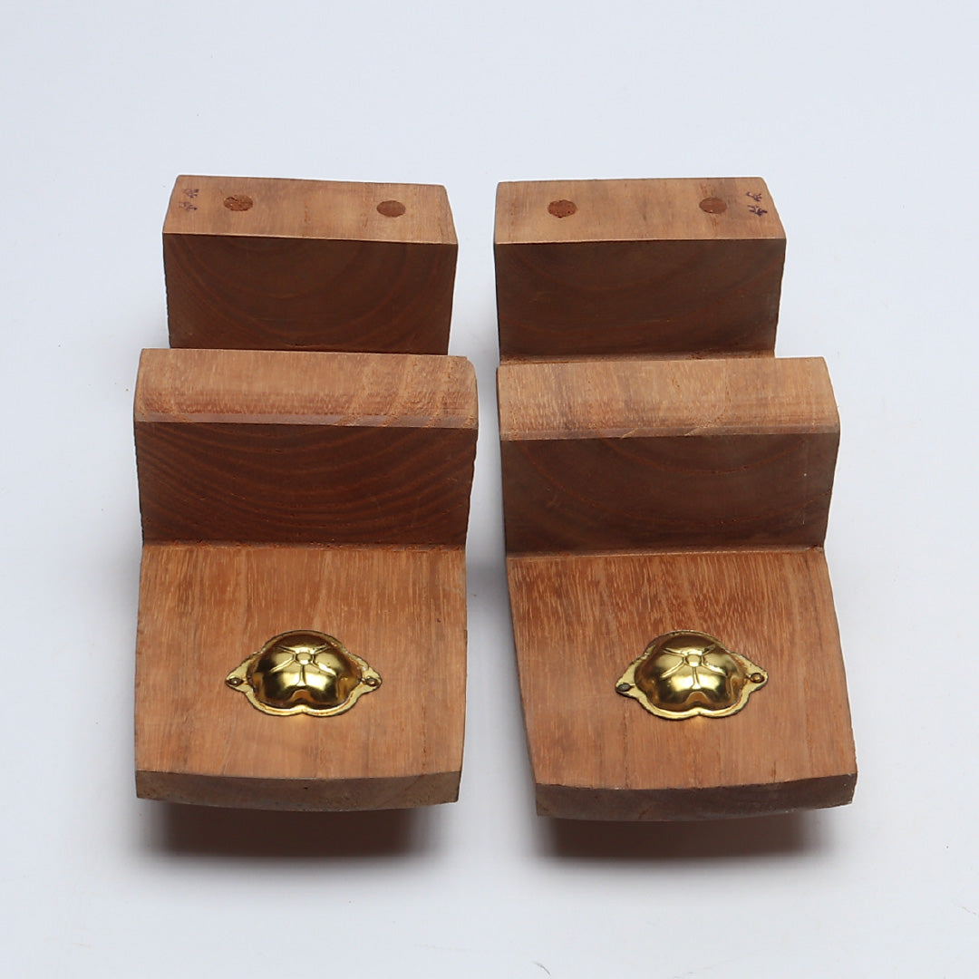 未使用品 下駄 カジュアル 木製 Sランク 和装小物 ピンク系 1244-00731