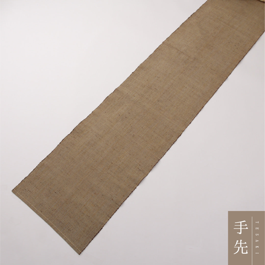 八寸名古屋帯 Sランク 帯丈338cm 正絹 全通 開き仕立て 織り カジュアル 紬 創作柄 黄系 RP 1245-02235