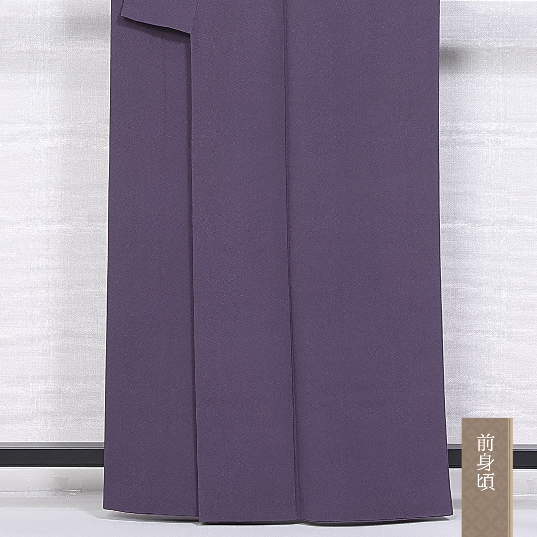 色無地 身丈161cm 裄丈64cm Aランク 袷 三つ紋 正絹 広衿 五三桐 1214-10177