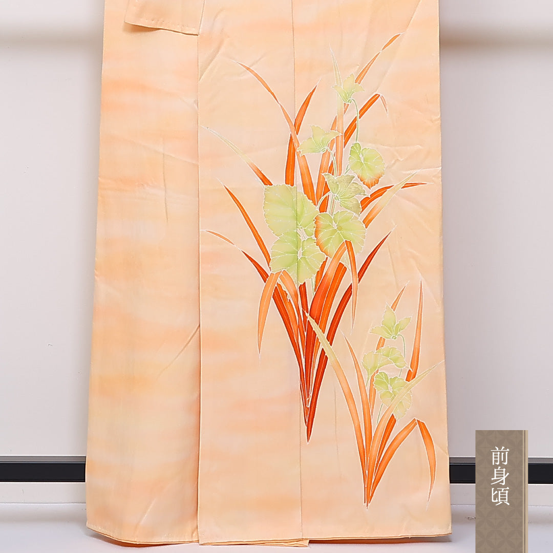 付下げ 袷 身丈160cm 裄63cm 正絹 ぼかし 菖蒲 Aランク 1212-00677