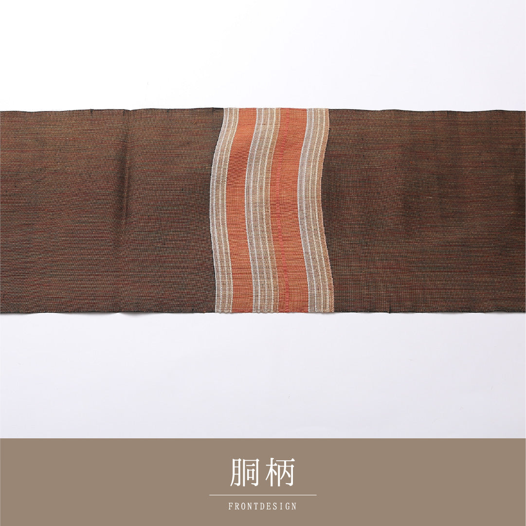 八寸名古屋帯 Sランク 帯丈361cm 正絹 ポイント柄 松葉仕立て 織り カジュアル 紬 創作柄 茶系 LP 1245-02538
