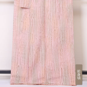 小紋 ちりめん 袷 身丈168cm 裄67.5cm ピンク系 墨流し ぼかし 正絹 Sランク 1215-01919-2513