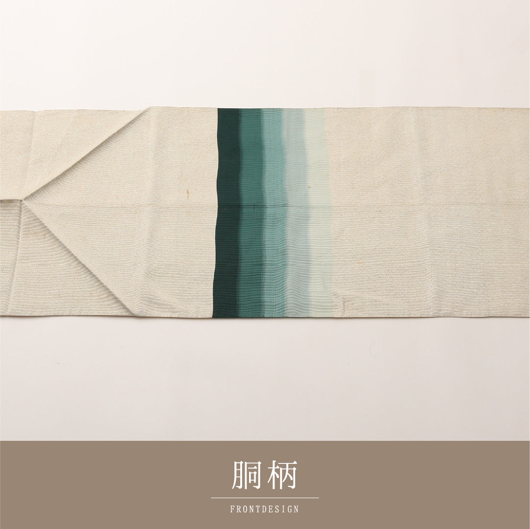 八寸名古屋帯 Cランク 帯丈342cm 正絹 ポイント柄 松葉仕立て 織り インフォーマル 綴れ織 創作柄 クリーム系 RP 1245-02455