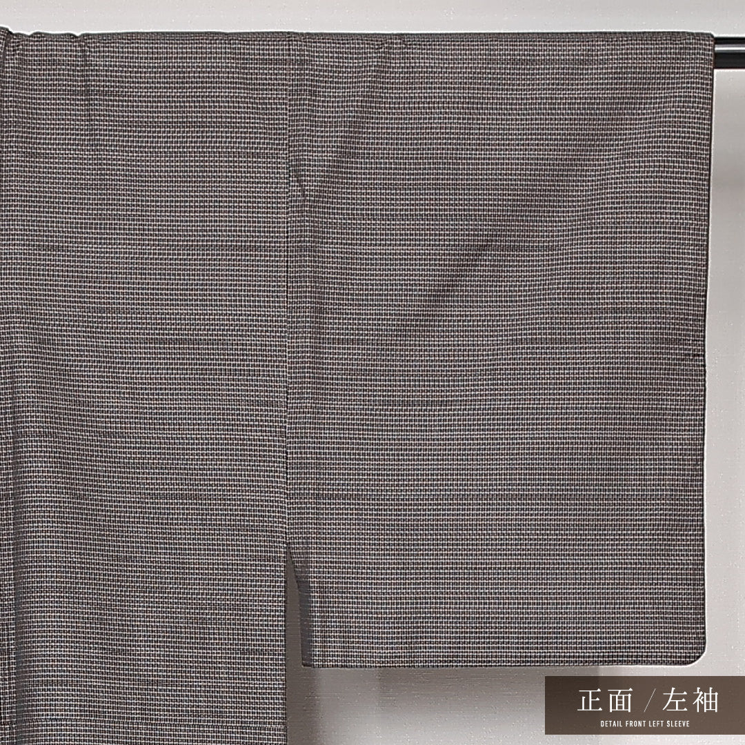 3点セット アンサンブル 男着物 (本場大島紬) 袷 身丈135cm 裄丈64cm 正絹 Sランク インフォーマル 棒衿 Sサイズ 証紙 有馬 グレー系 PO 1224-13146
