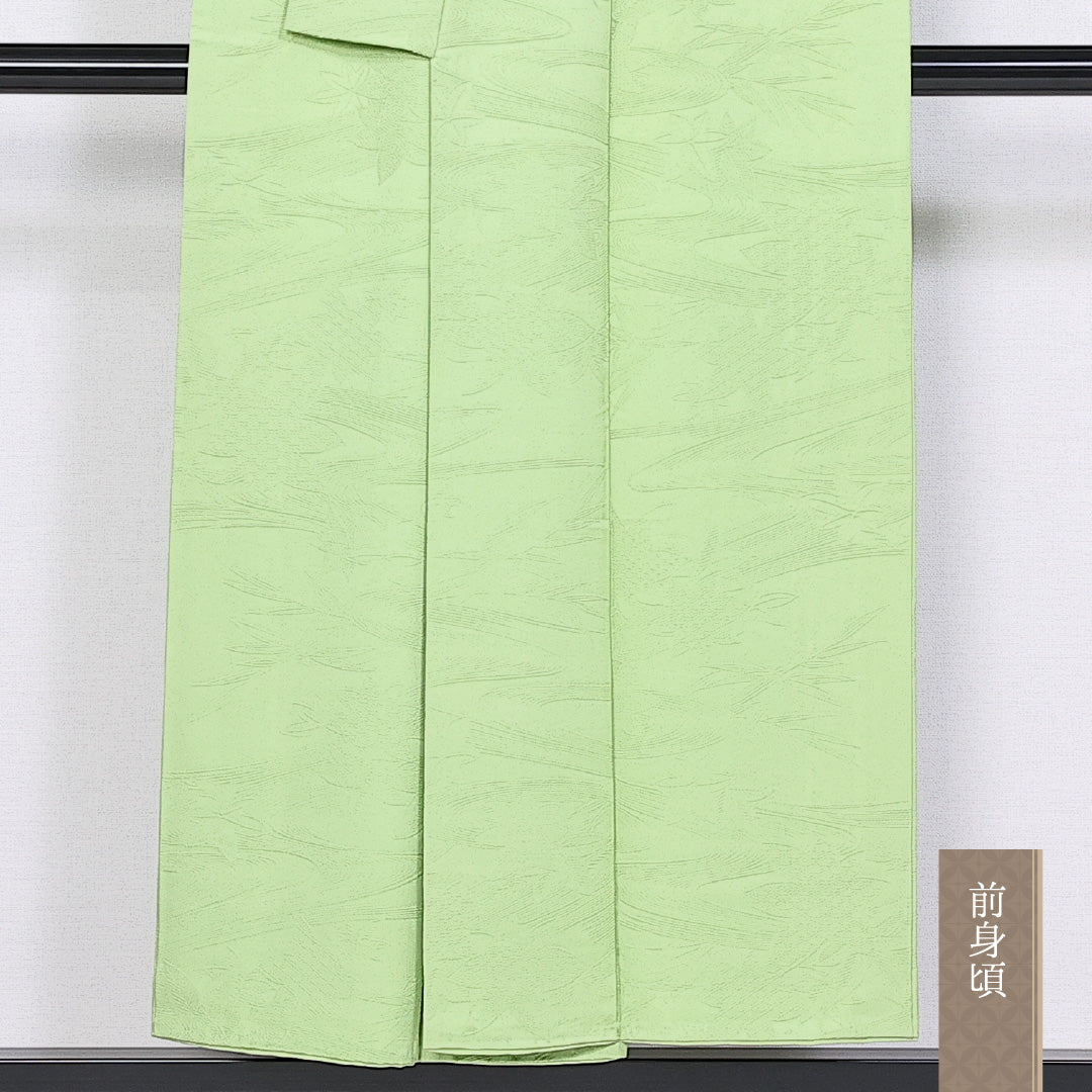 色無地 身丈150cm 裄丈62.5cm 正絹 Sランク 袷 広衿 地紋あり 1214-10339