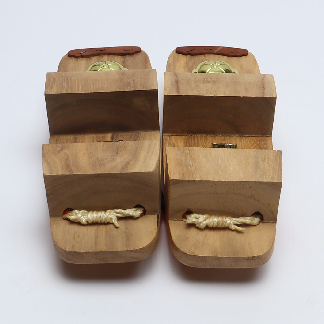 未使用品 夏物 下駄 カジュアル 木製 Aランク 和装小物 茶系 1244-00694