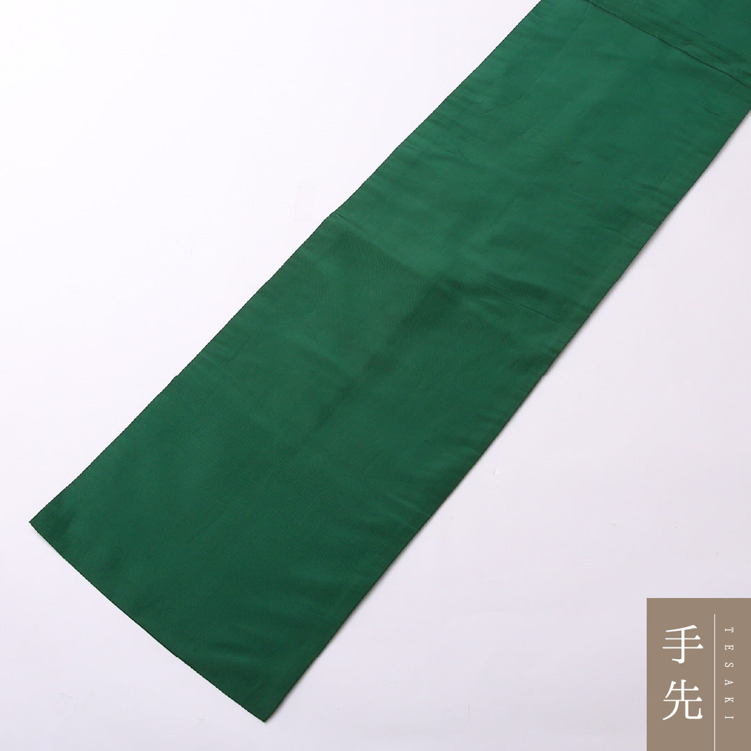 アンティーク 袋帯 帯丈372cm 六通 Aランク 正絹 リバーシブル 杜若 格子 レトロ 粋 緑系 1223-01515