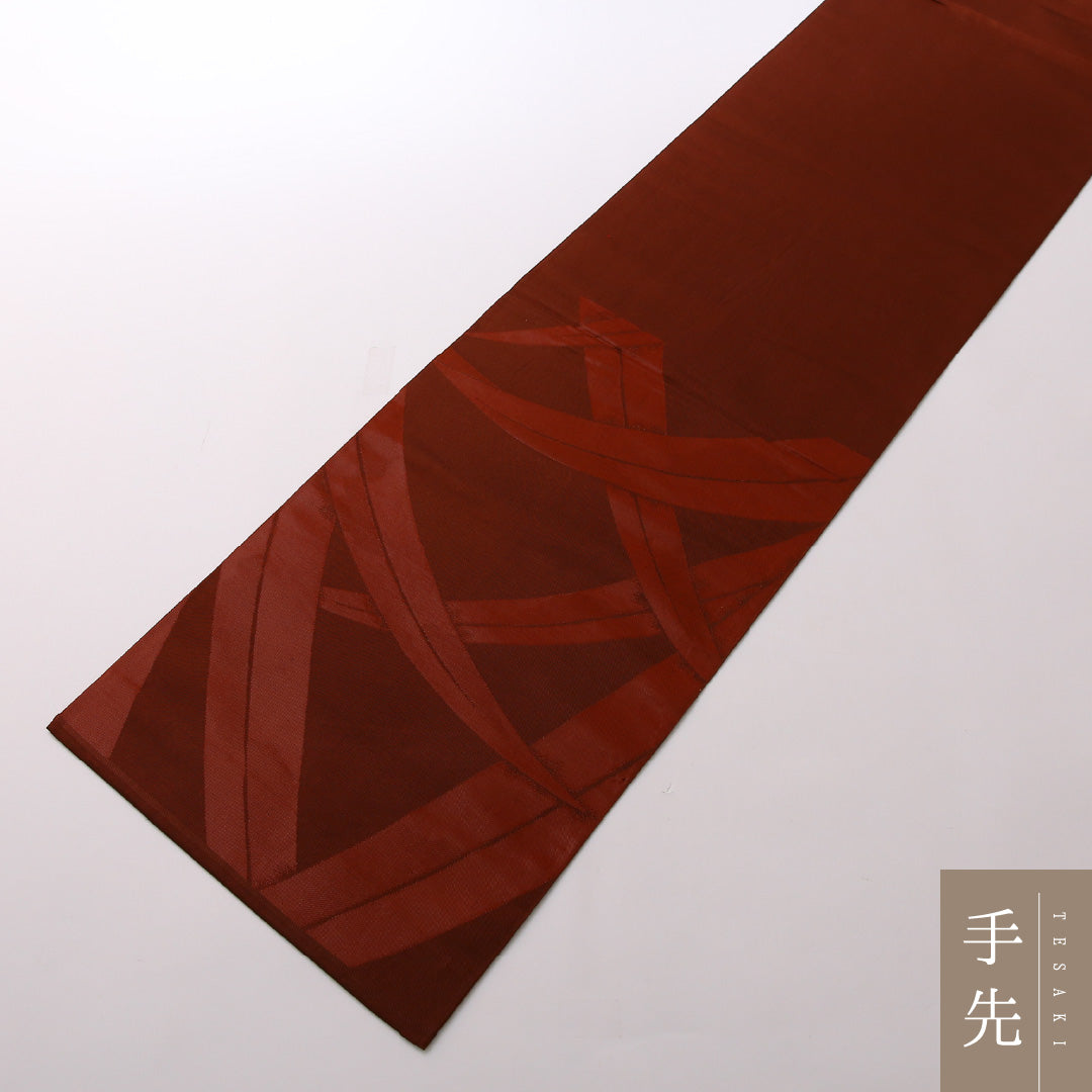袋帯 帯丈428cm 正絹 六通 インフォーマル 蘭 赤系 1243-01639