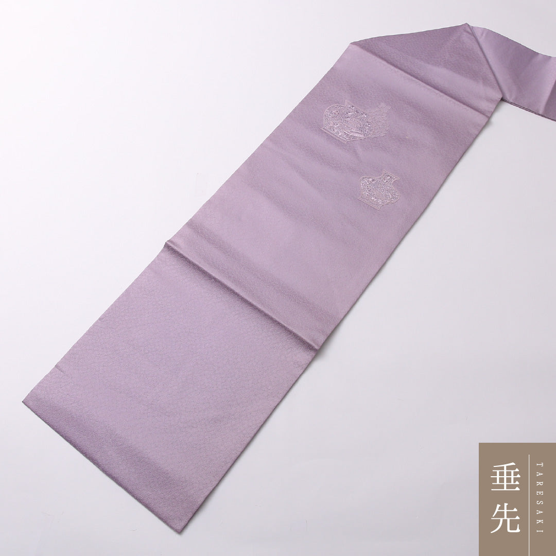 名古屋帯 ポイント柄 帯丈360cm Bランク 正絹 壺 上品 オリエンタル 紫系 1224-02651