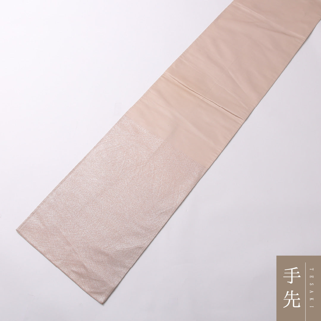 袋帯 帯丈424cm 正絹 ポイント柄 セミフォーマル 琳派 鶴 ピンク系 1243-01544