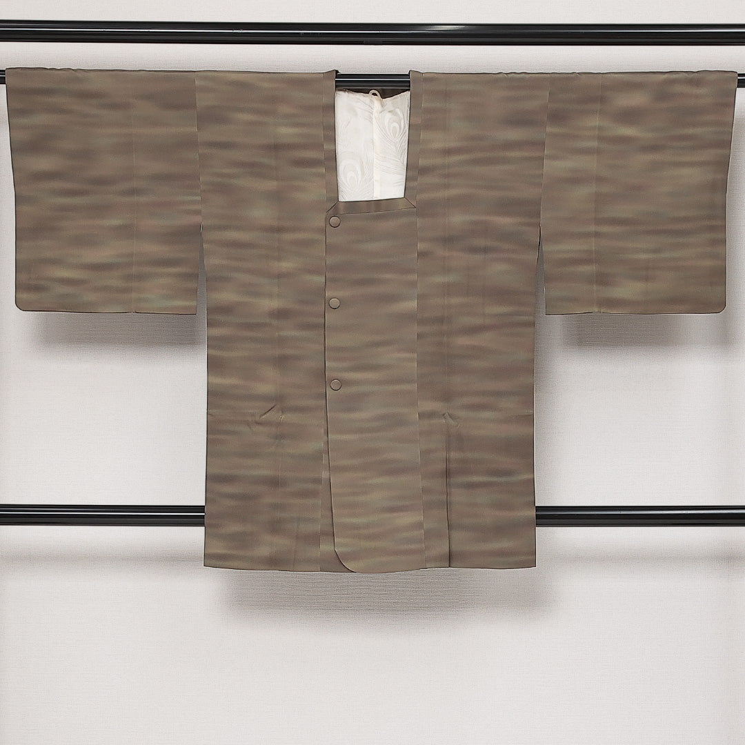 道行コート 袷 身丈87cm 裄丈64cm 正絹 Sランク XSサイズ 創作柄 緑系 RP 1237-13880