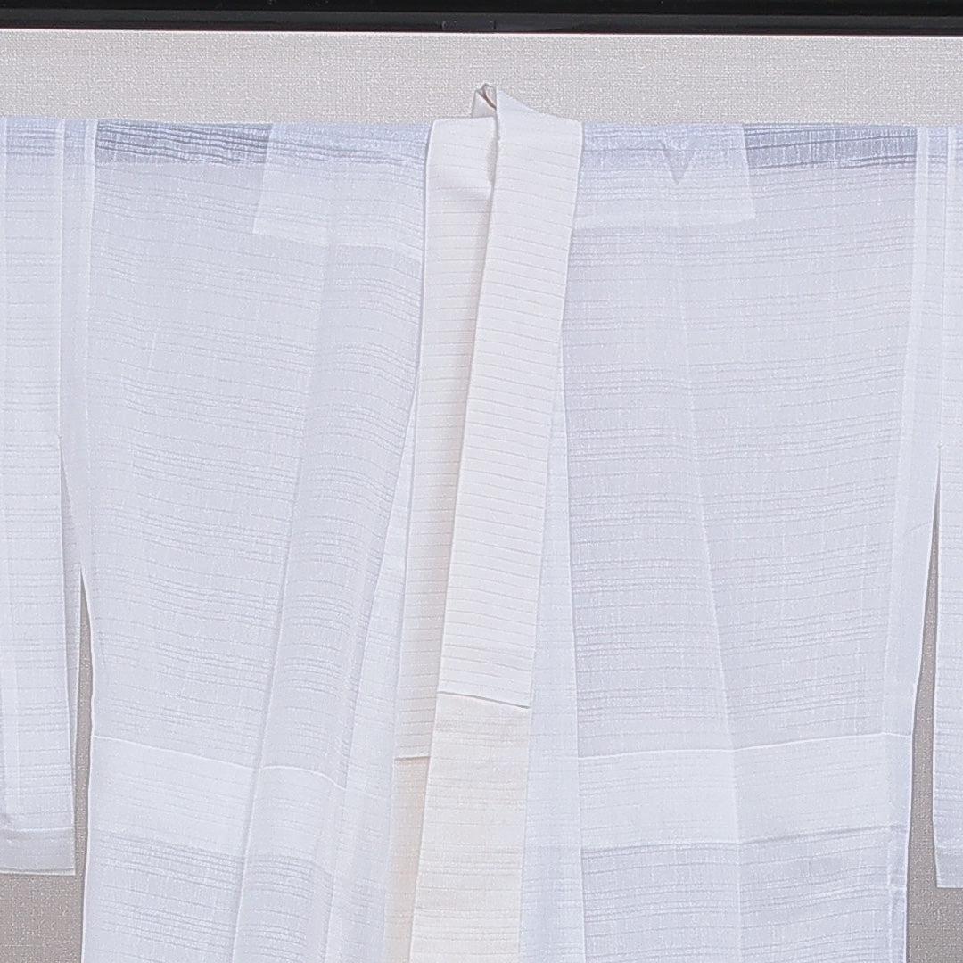 夏物 長襦袢 夏物 身丈128cm 裄丈62cm 正絹 Sランク Lサイズ 無地 白系 M4 1239-16544