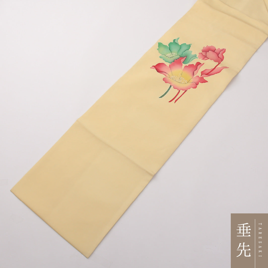 九寸名古屋帯 Aランク 帯丈362cm 正絹 ポイント柄 名古屋仕立て 染め インフォーマル 塩瀬 芙蓉 クリームに近いベージュ系 RP 1245-02214