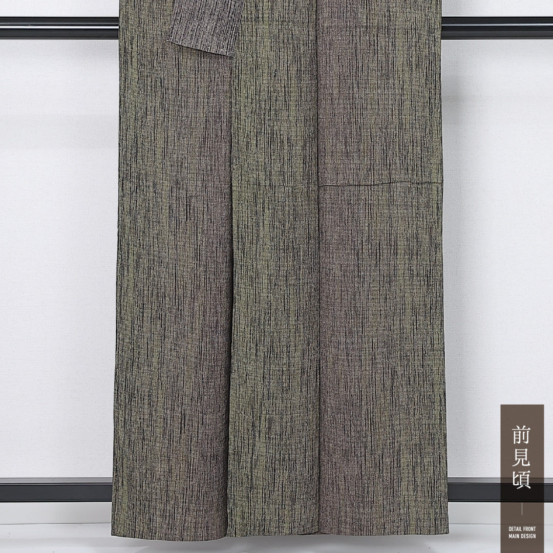 紬 単衣 身丈158cm 裄丈60cm 正絹 Sランク カジュアル 広衿 Mサイズ 抽象柄 茶系 RP 1223-12191