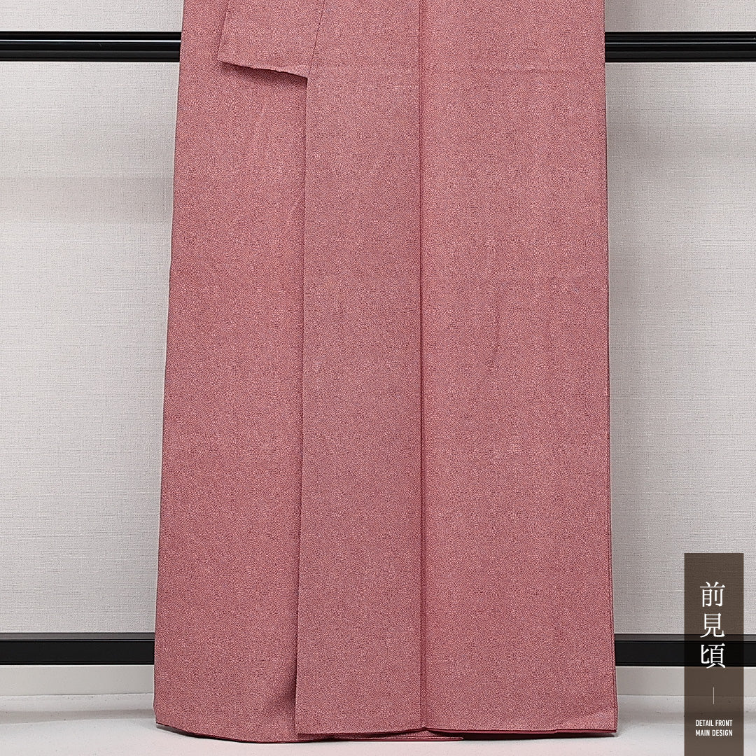 江戸小紋 袷 鮫 身丈161cm 裄丈65cm Sランク 正絹 広衿 Lサイズ インフォーマル 上品 伝統的 ピンク系 赤系 1262-14180