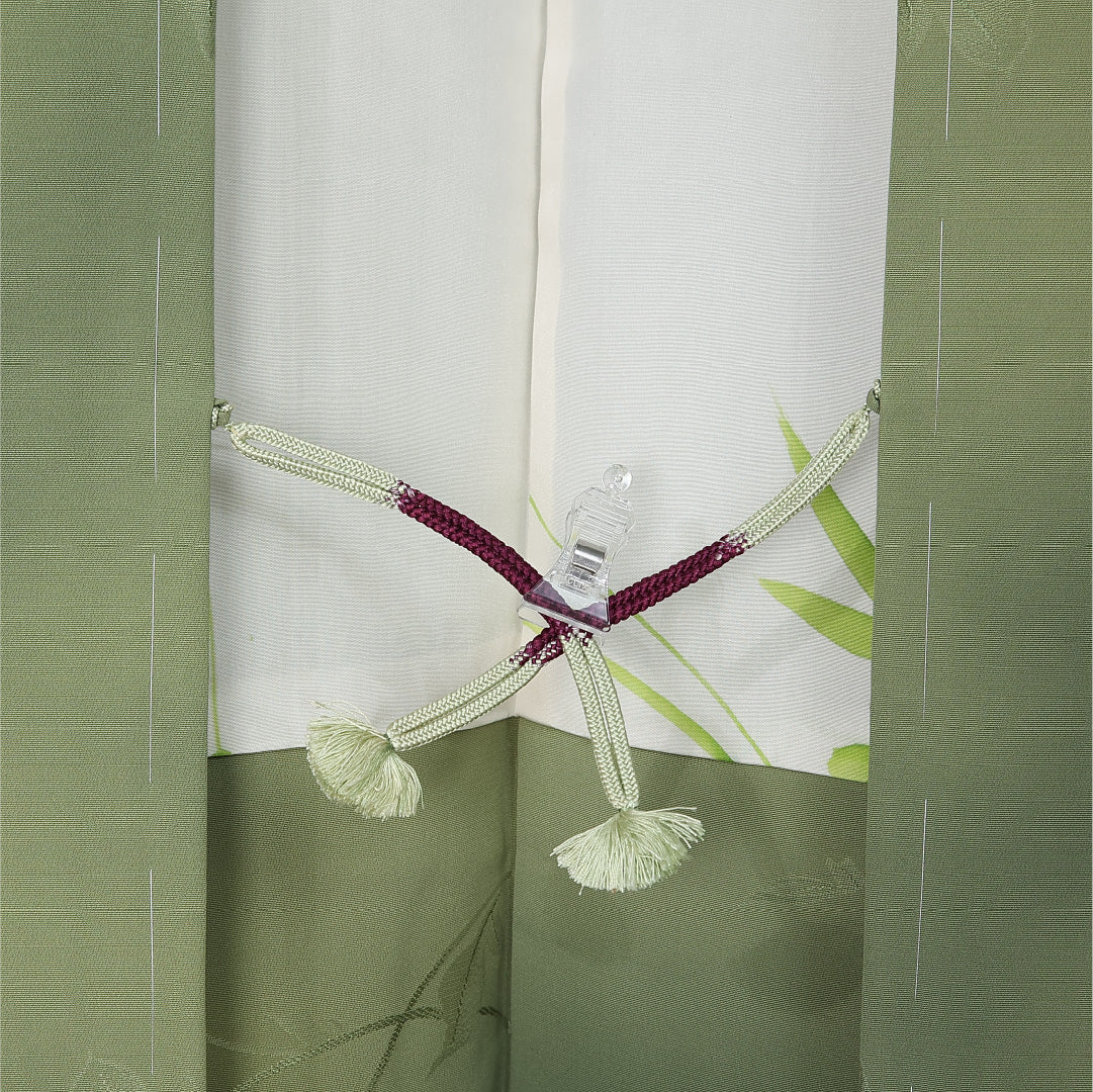 羽織 袷 身丈77cm 裄丈63cm 正絹 Sランク カジュアル Sサイズ ぼかし染 紐あり 芙蓉 緑系 RP 1232-12563