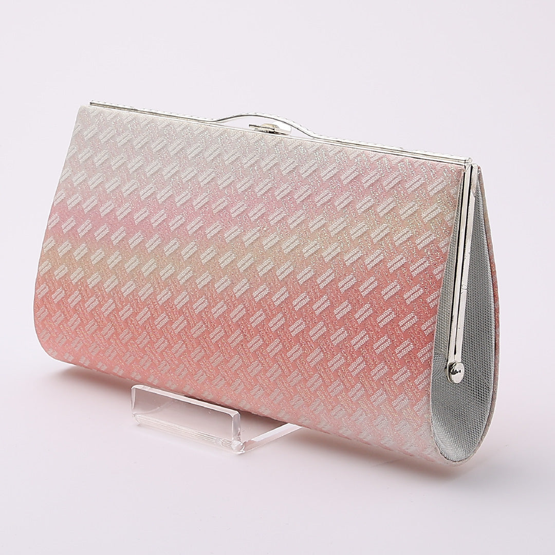 草履・バッグセット Aランク 礼装用 正絹 錦織 外箱付き FREE ピンク系 銀系 A-31 1241-00449