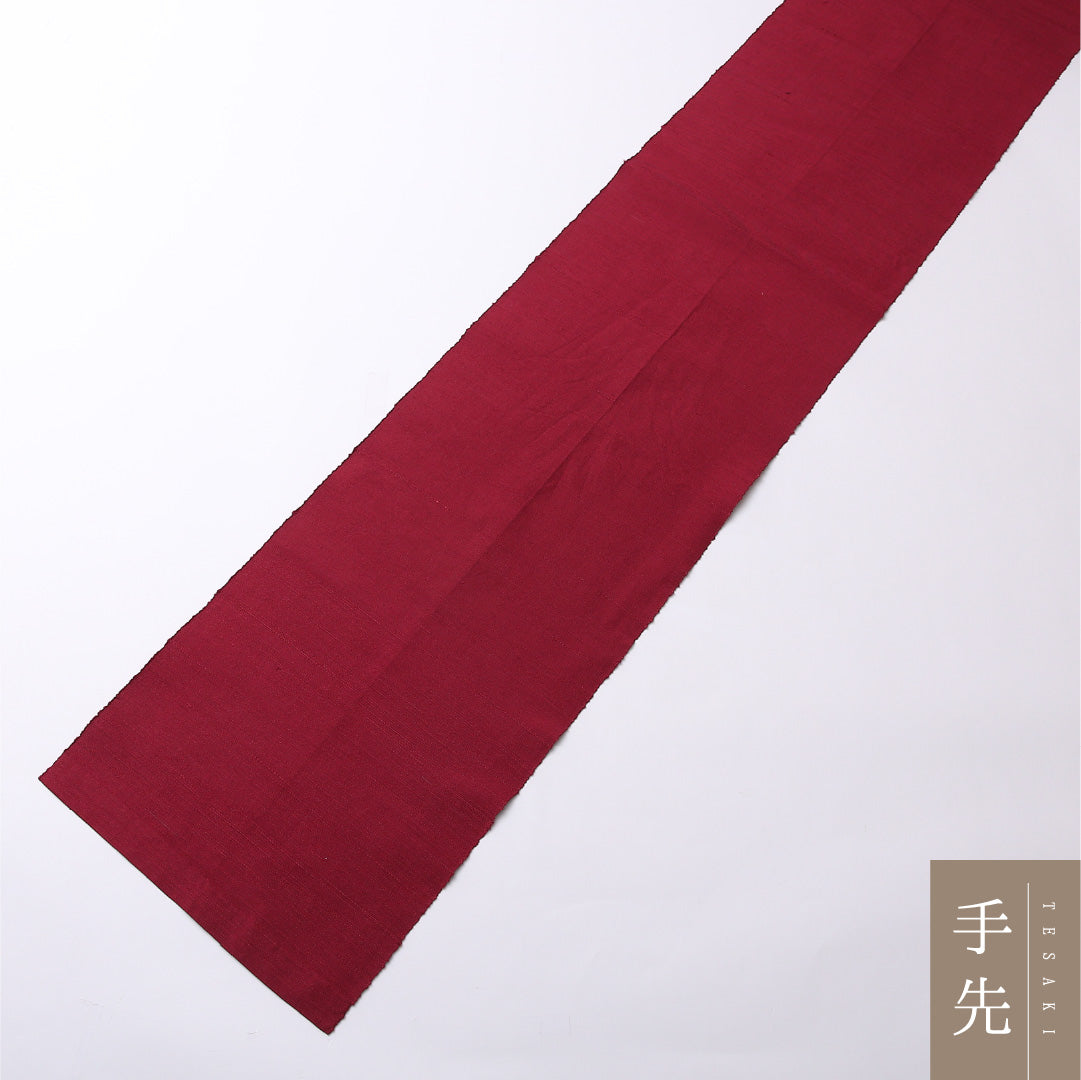 八寸名古屋帯 Sランク 帯丈340cm 正絹 ポイント柄 開き仕立て 織り カジュアル 紬 蝶 赤系 LP 1245-02718