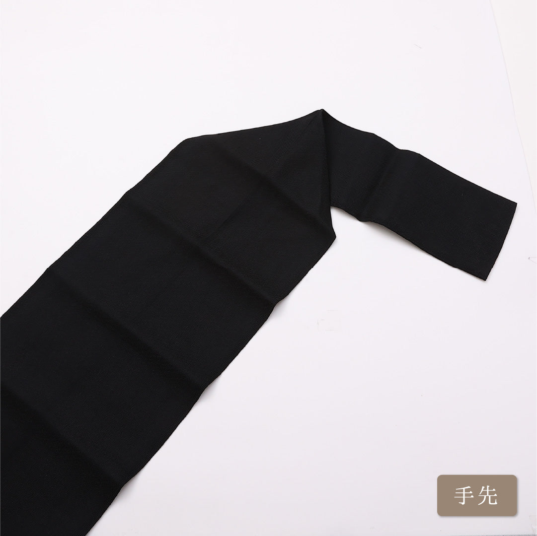 名古屋帯 帯丈342cm 六通 松葉仕立て Bランク カジュアル 切嵌め 正絹 黒系 1224-01036