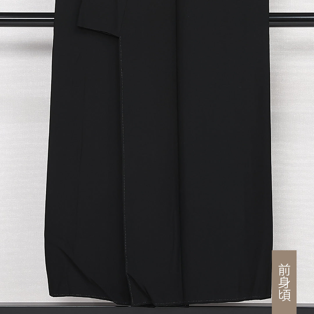 黒紋付 五つ紋 五三桐 身丈150cm 裄丈63.5cm Sランク 正絹 袷 広衿 S フォーマル 黒系 1299-F0547