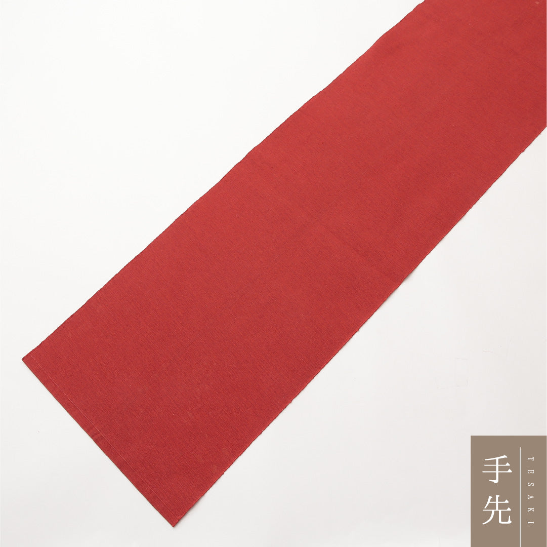 八寸名古屋帯 （夏帯） 帯丈462cm 正絹 六通 開き仕立て 織り カジュアル 紬 鹿 赤系 HP 1245-01982