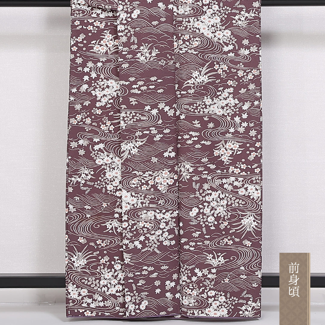 小紋 身丈161cm 裄丈64cm Aランク 袷 洗える着物 ポリエステル 広衿 1215-10027