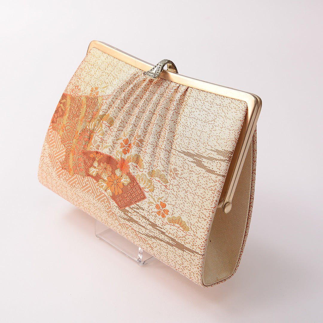 未使用品 草履・バッグセット Sランク 礼装用 FREE 佐賀錦 吉祥文様 正絹 共箱 和装小物 朱系 1241-00984