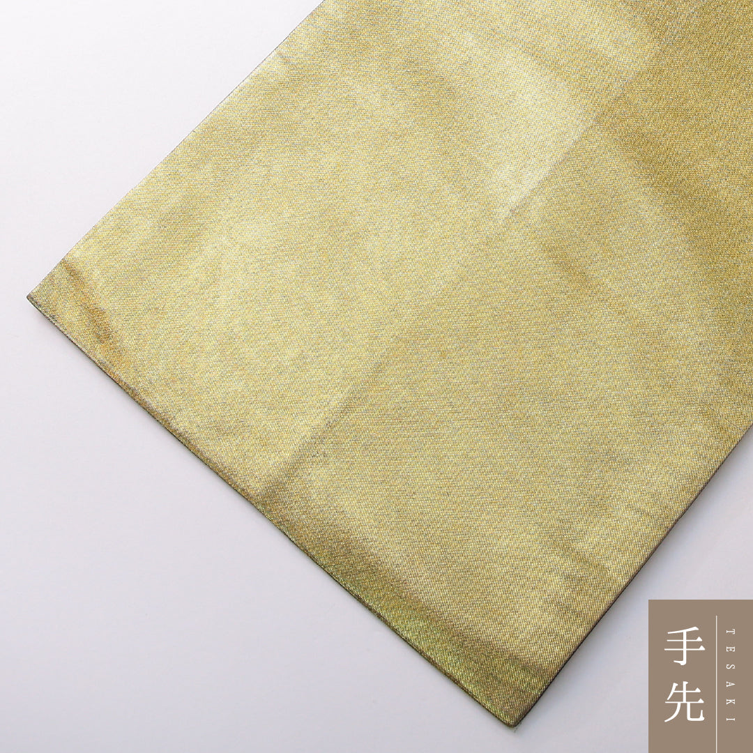袋帯 帯丈440cm 井筒工芸　本金箔 フォーマル 六通 帯芯なし Sランク 正絹 金箔 無地 金系 1223-02167