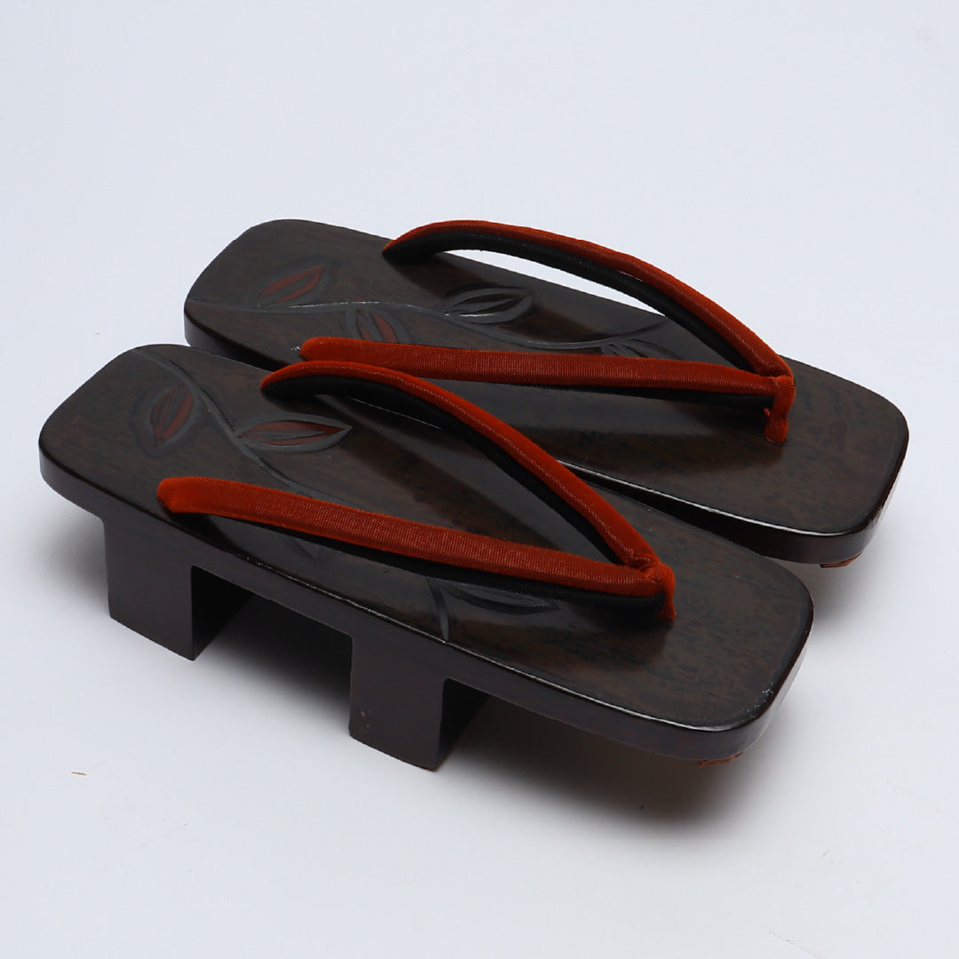 未使用品 夏物 下駄 カジュアル 木製 Sランク 和装小物 茶系 1244-00697
