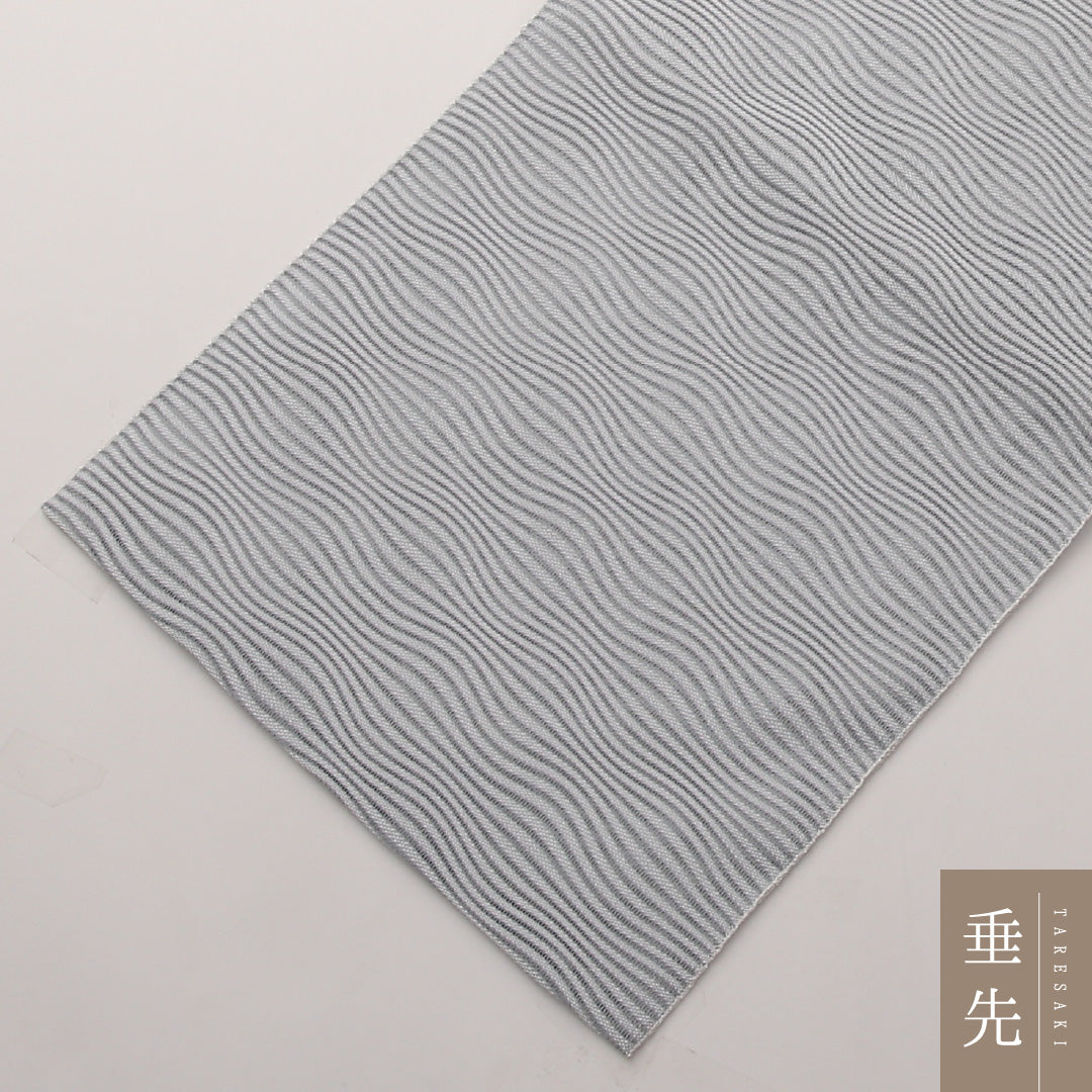 夏物 名古屋帯 全通 帯丈383cm カジュアル Aランク 正絹 絽 グレー系 1224-02294