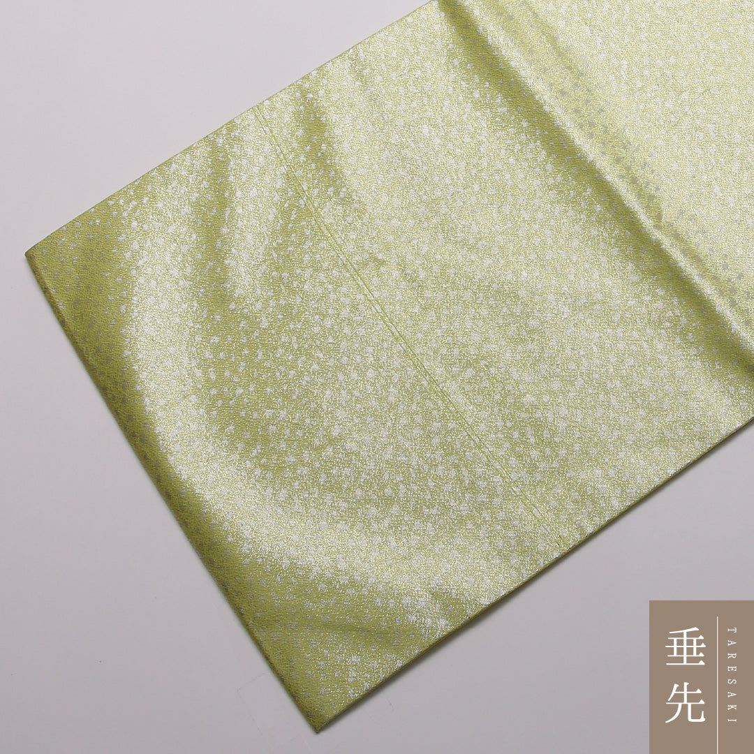 九寸名古屋帯 帯丈362cm 正絹 六通 名古屋仕立て 織り セミフォーマル 唐華 緑系 RP 1245-01823