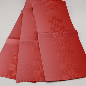 半幅帯 帯丈344cm 矢絣 正絹 単衣帯 全通 未仕立て カジュアル Bランク 赤系 1225000120412