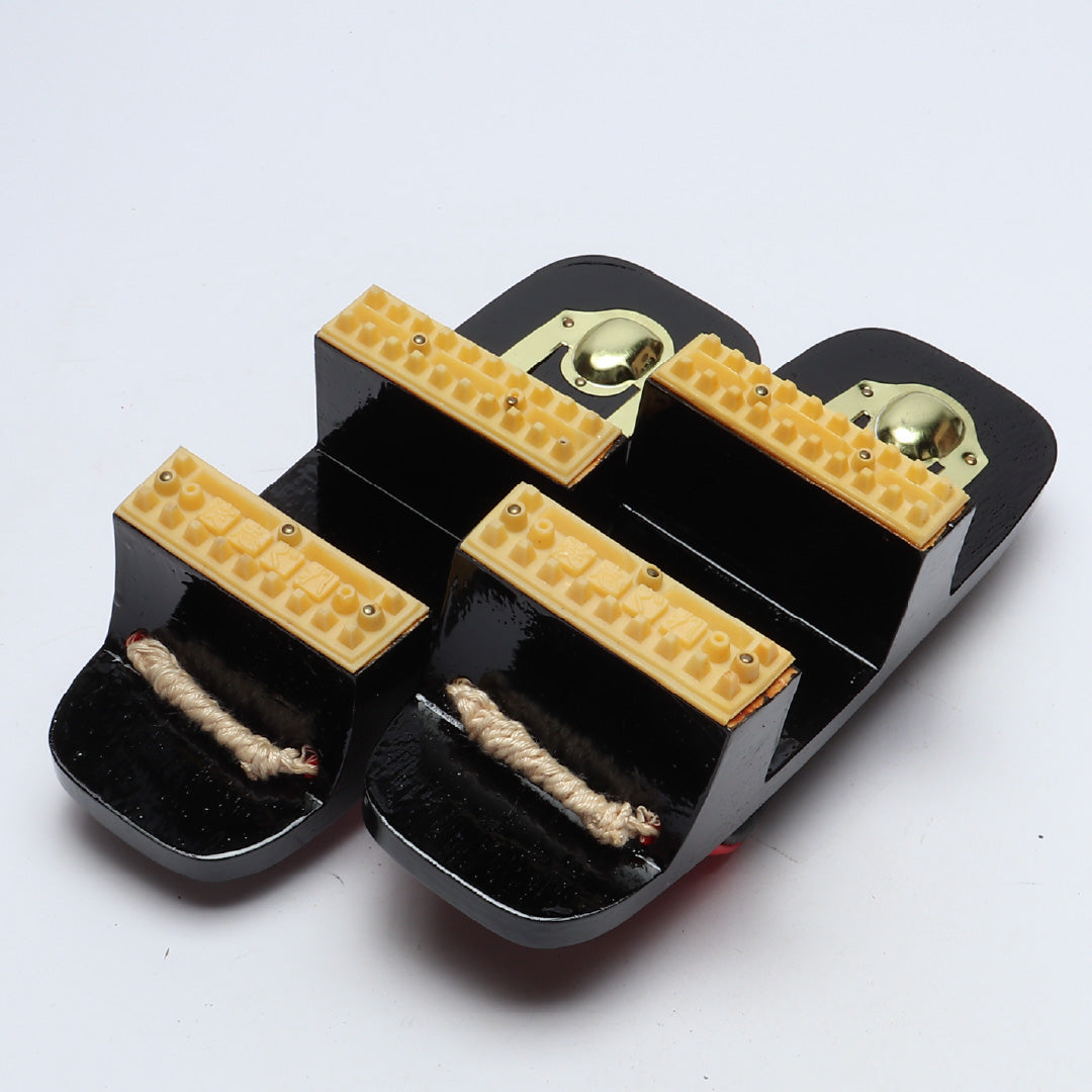 未使用品 下駄 カジュアル S 木製 Aランク 和装小物 黒系 1244-00802
