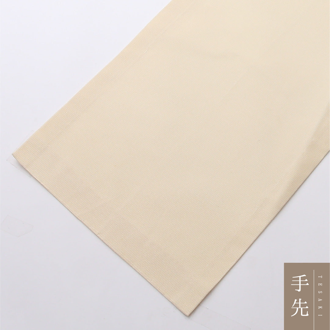 夏物 名古屋帯 六通 帯丈356cm カジュアル Bランク 正絹 紗 綴れ織 花柄 クリーム系 1224-02427