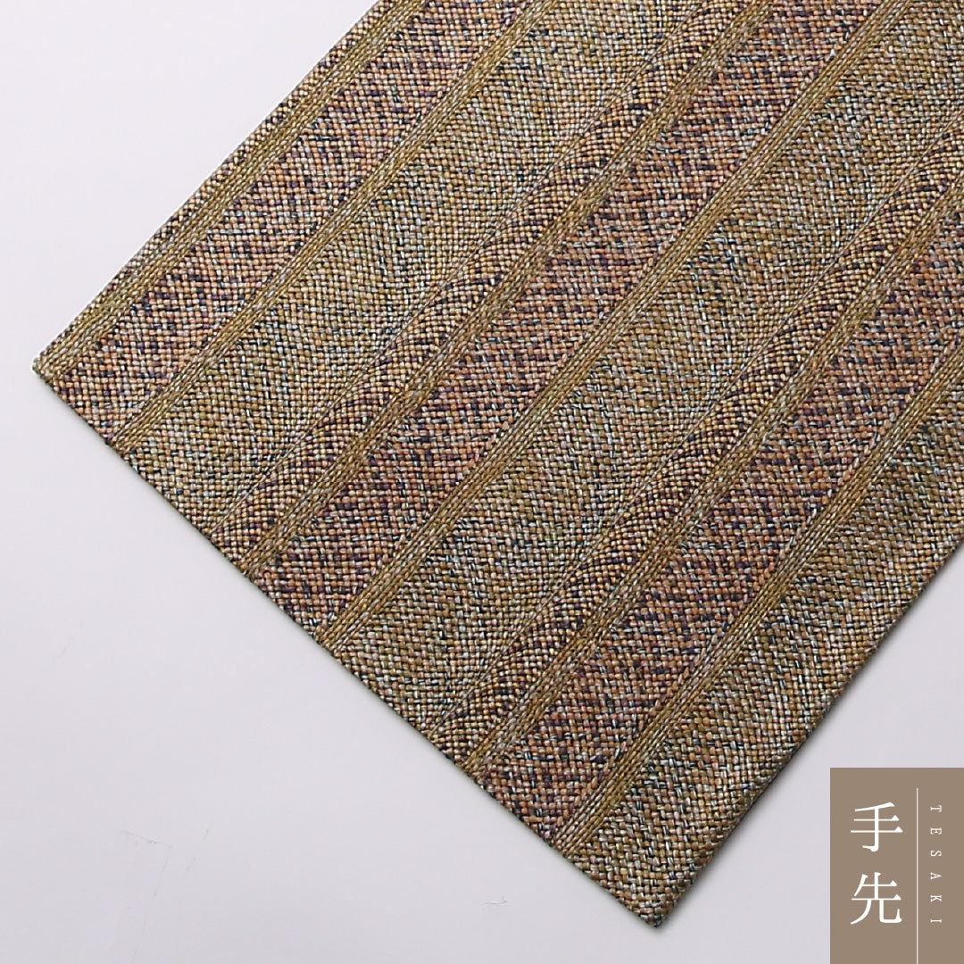 袋帯 帯丈468cm 正絹 全通 リバーシブル インフォーマル 創作柄 茶系 多色系 1243-01538