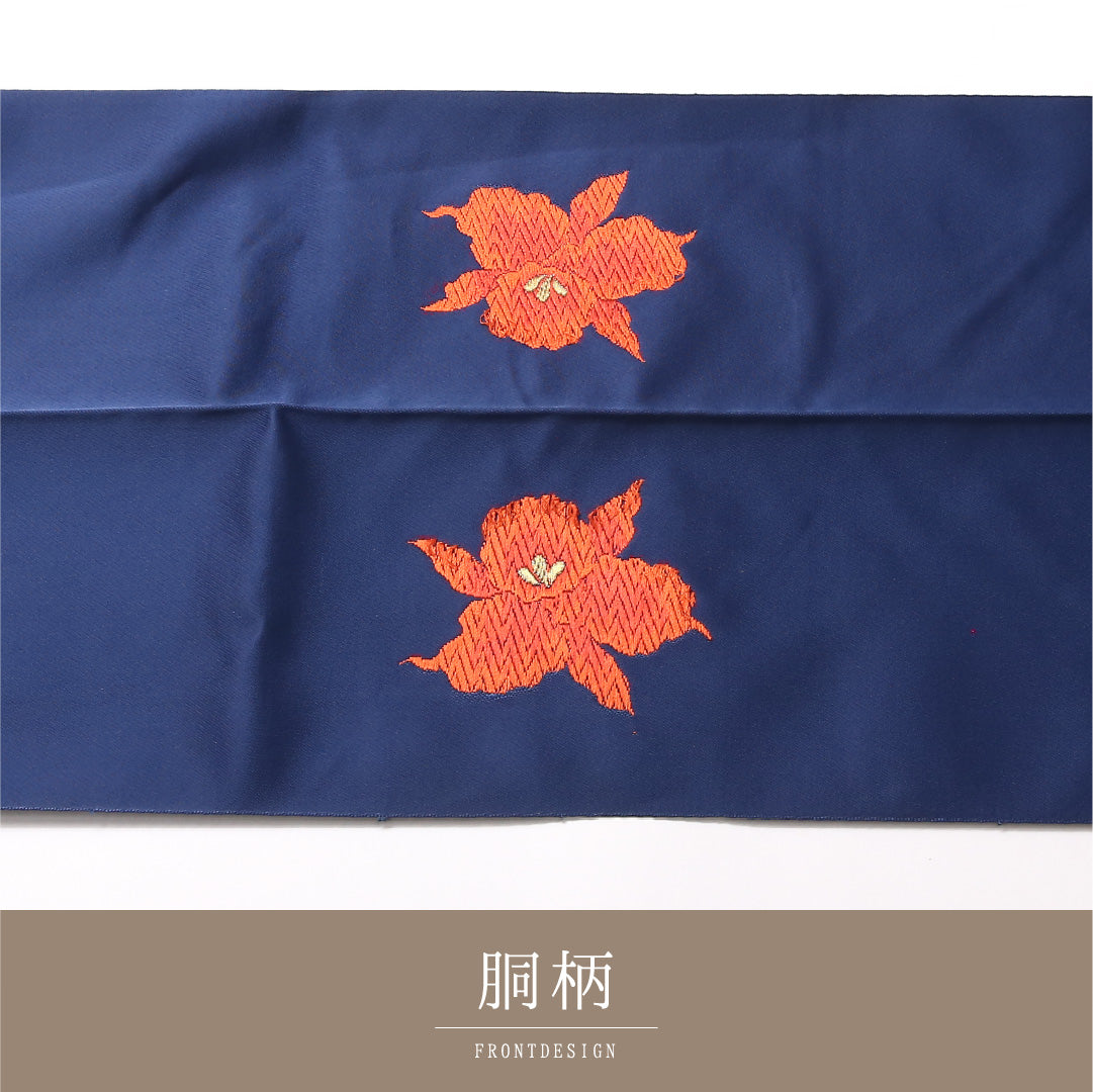 八寸名古屋帯 Sランク 帯丈351cm 正絹 ポイント柄 松葉仕立て 織り インフォーマル 蘭 青系 RP 1245-03134