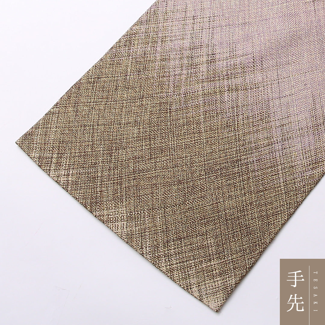 袋帯 帯丈452cm 全通 セミフォーマル Sランク 正絹 創作柄 シック 気品 紫系 1223-01520