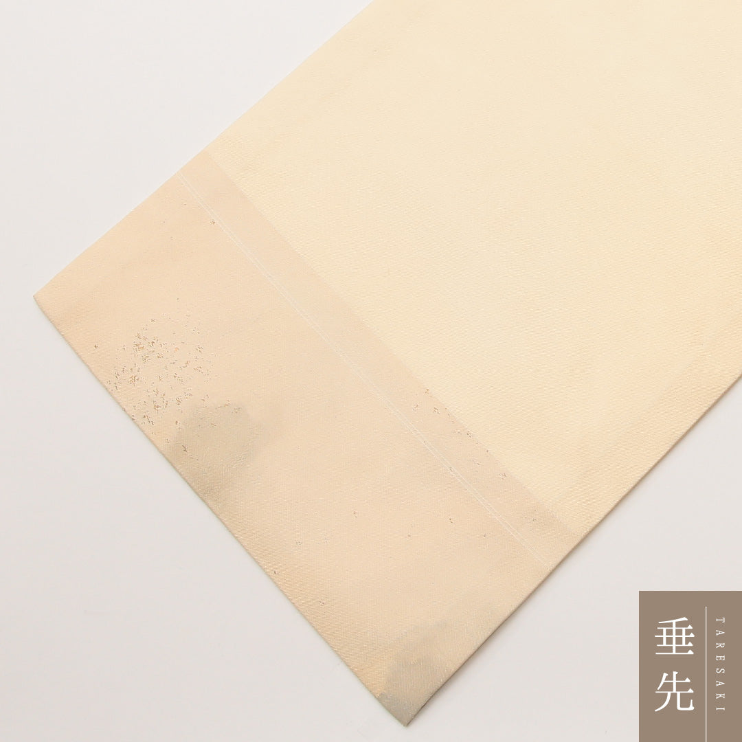 九寸名古屋帯 帯丈357cm セミフォーマル 名古屋仕立て ポイント柄 Sランク 正絹 花柄 クリーム系 1224-02007