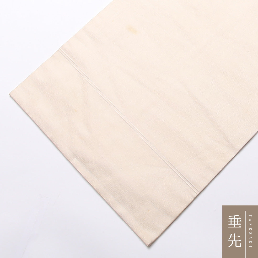 名古屋帯 ポイント柄 帯丈350cm セミフォーマル Cランク 正絹 椿 クリーム系 1224-02463