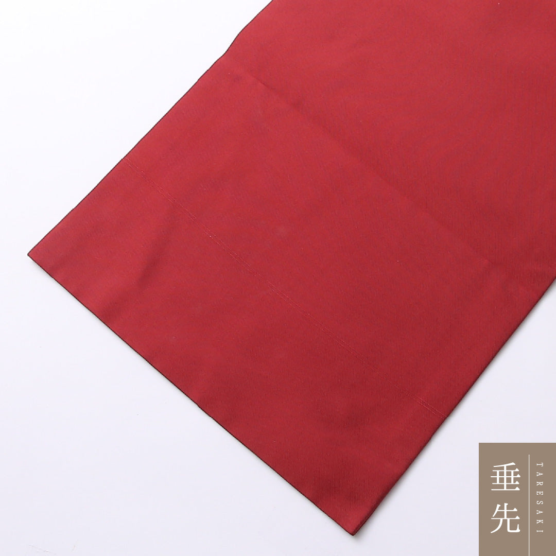 名古屋帯 ポイント柄 帯丈354cm セミフォーマル Cランク 正絹 綴れ織 椿 上品 シンプル 赤系 1224-02604