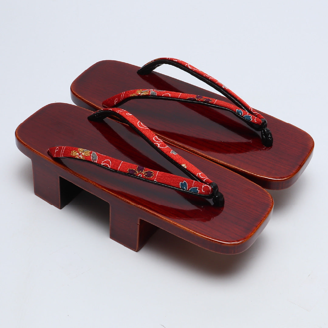 未使用品 夏物 下駄 カジュアル 木製 Sランク 和装小物 茶系 1244-00715