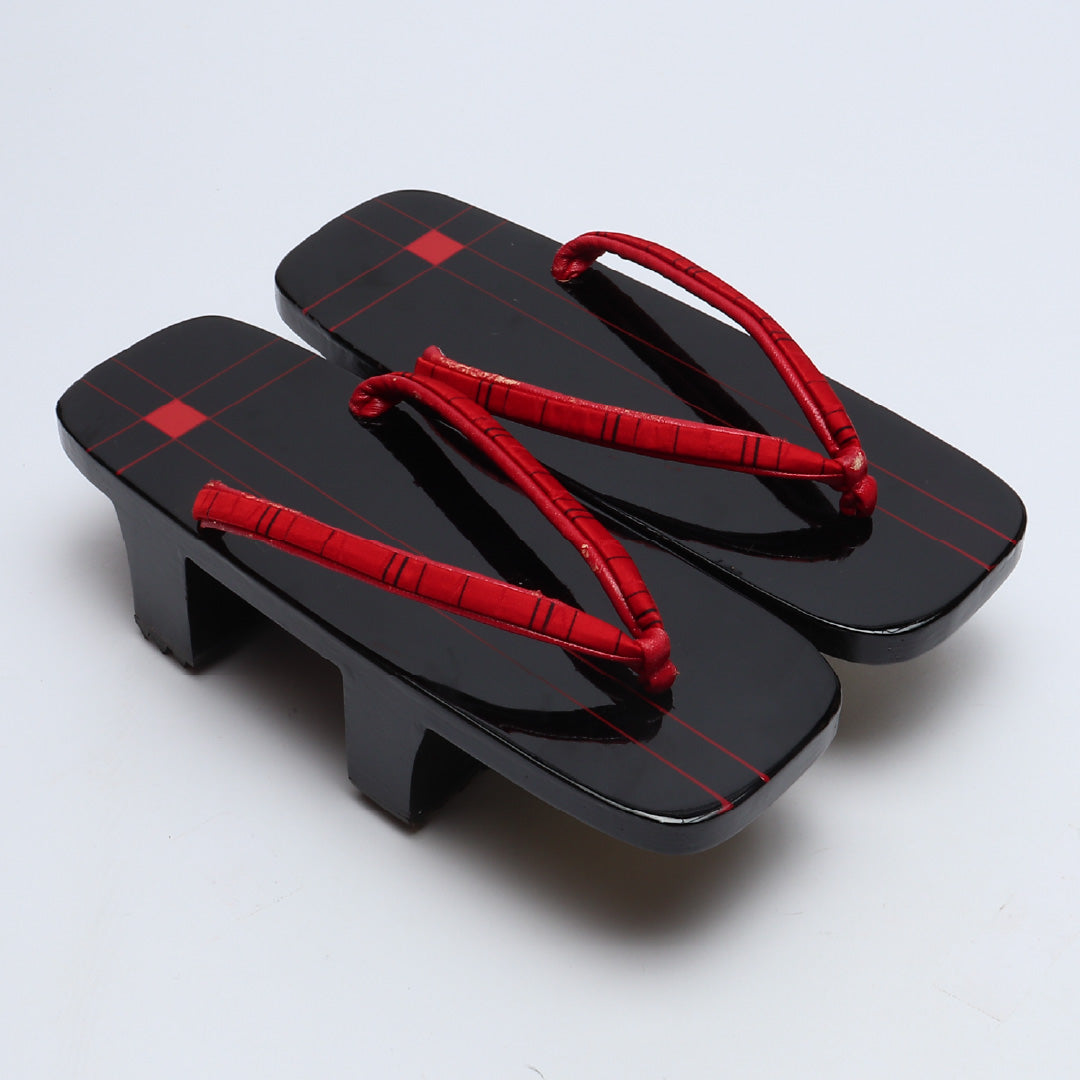 未使用品 夏物 下駄 カジュアル 木製 合皮 Aランク 和装小物 黒系 1244-00716