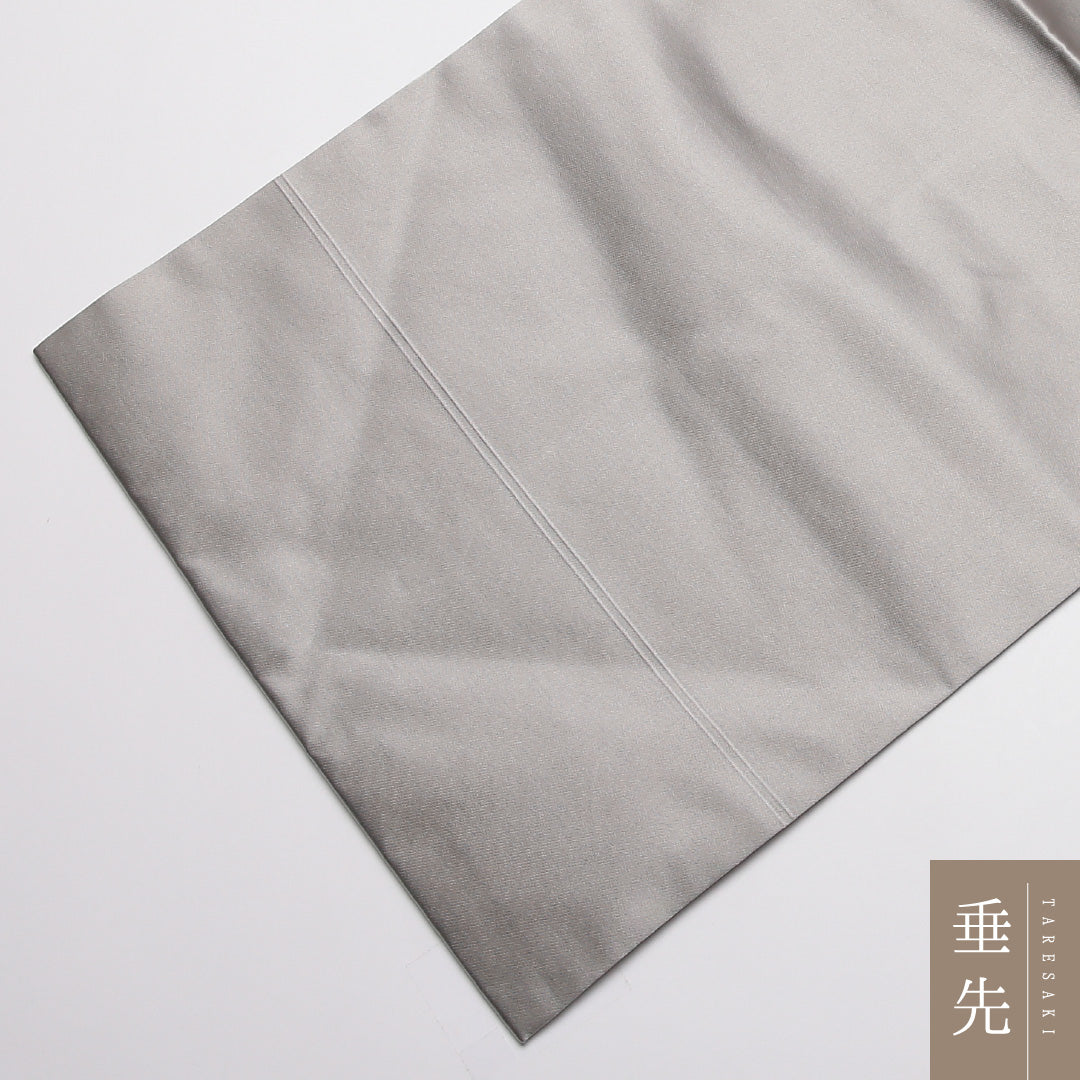 未使用品 九寸名古屋帯 Nランク 帯丈412cm 正絹 ポイント柄 名古屋仕立て 織り 弔事用 しつけ糸 書画文様 和 銀系 RP 1245-01857